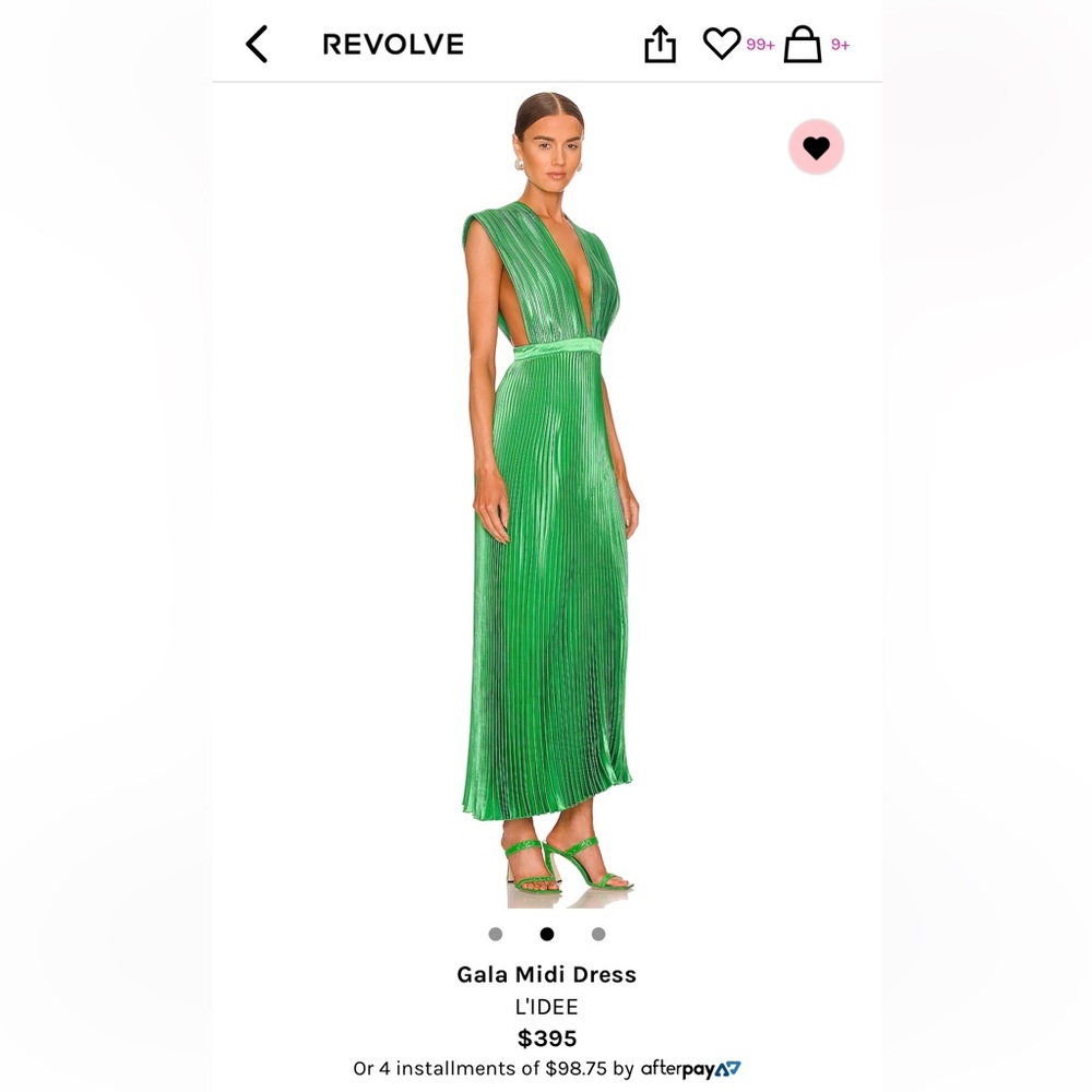 L’IDEE Gala Midi Dress Bright Green